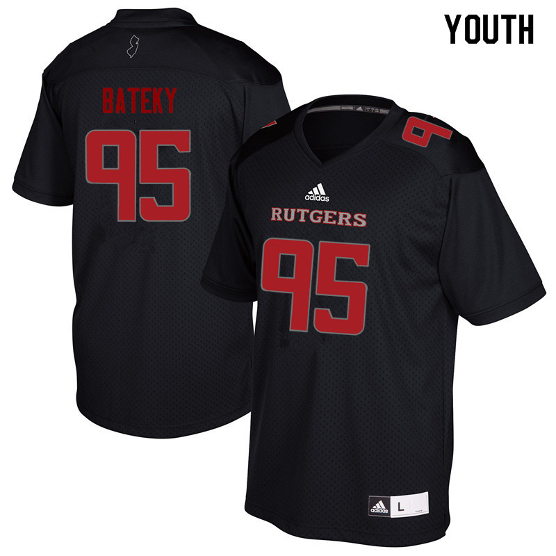 Youth #95 Jon Bateky Rutgers Scarlet Knights College Football Jerseys Sale-Black - Click Image to Close